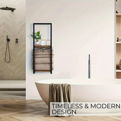 Space-Saving Towel Rack | Wall-Mounted Industrial Design