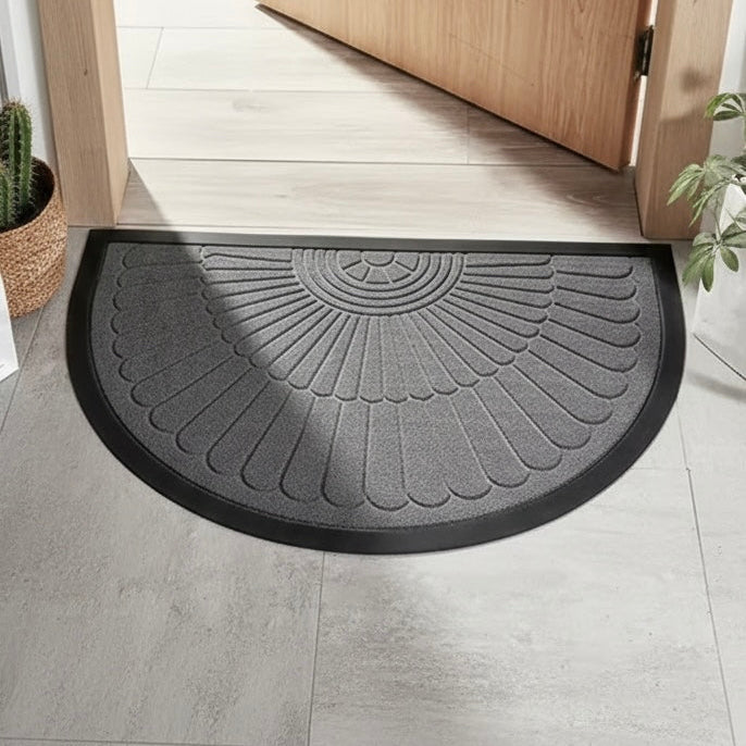 Half-Round Door Mat with Non-Slip Rubber Backing