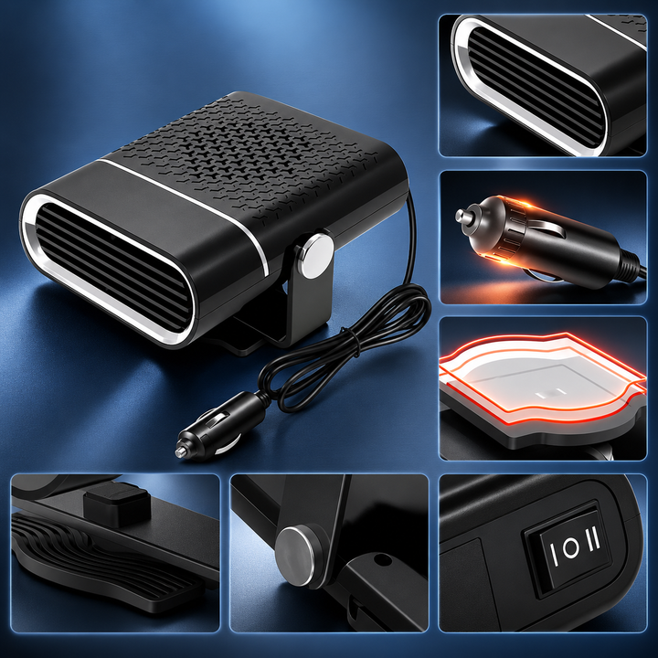 Compact 12 V Car Heater Fan Defroster 150 W 3-Speed Rocker Switch 8