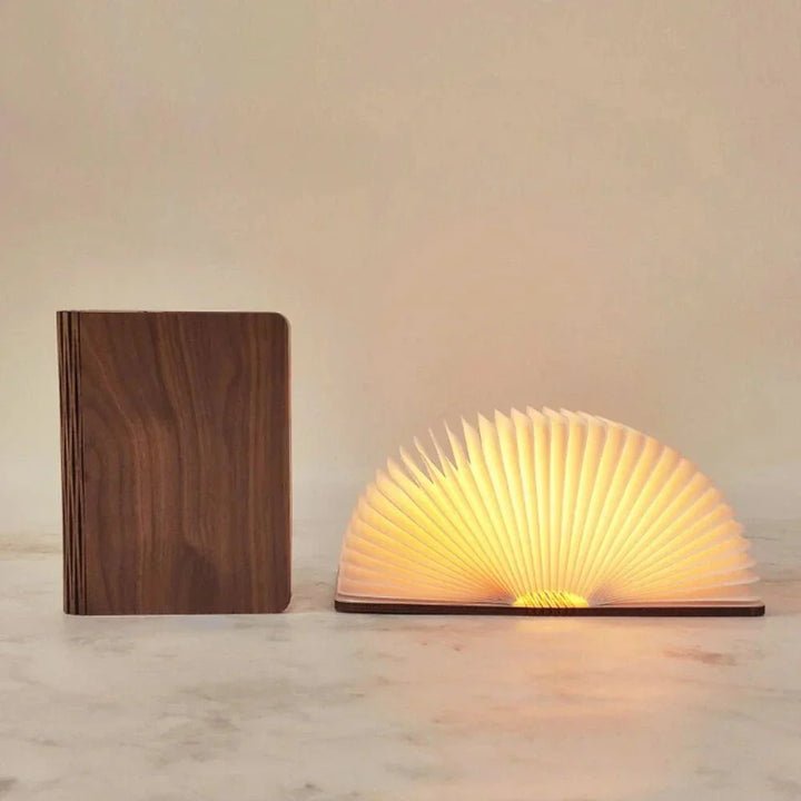 Book Table Lamp | Fanning Pages, Folds Flat Or Round