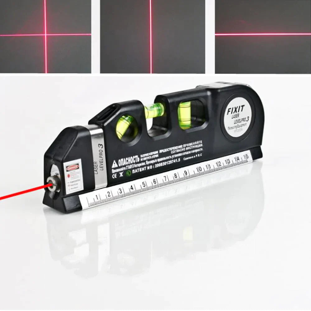 4-in-1 Laser Measuring Tool ABS Plastic 188 mm | Black | Tape Measure, Triple Level &amp; Laser Beam for Precise Alignment 5