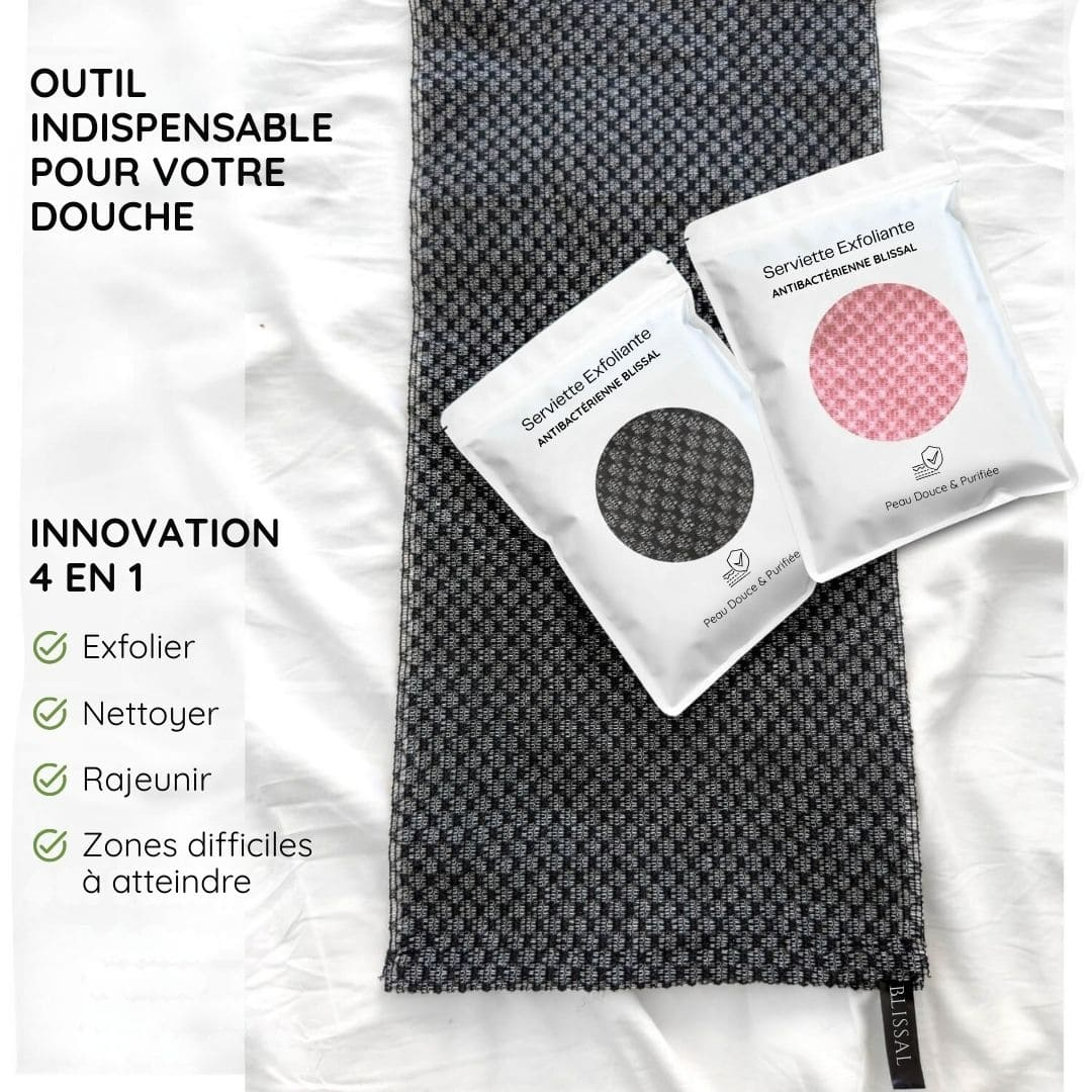 Exfoliating Shower Towel | Micro-Textured Surface for Deep Cleansing | Smoother, Brighter Skin for Shower or Bath Use 1