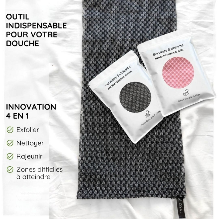 Exfoliating Shower Towel | Micro-Textured Surface for Deep Cleansing | Smoother, Brighter Skin for Shower or Bath Use 1