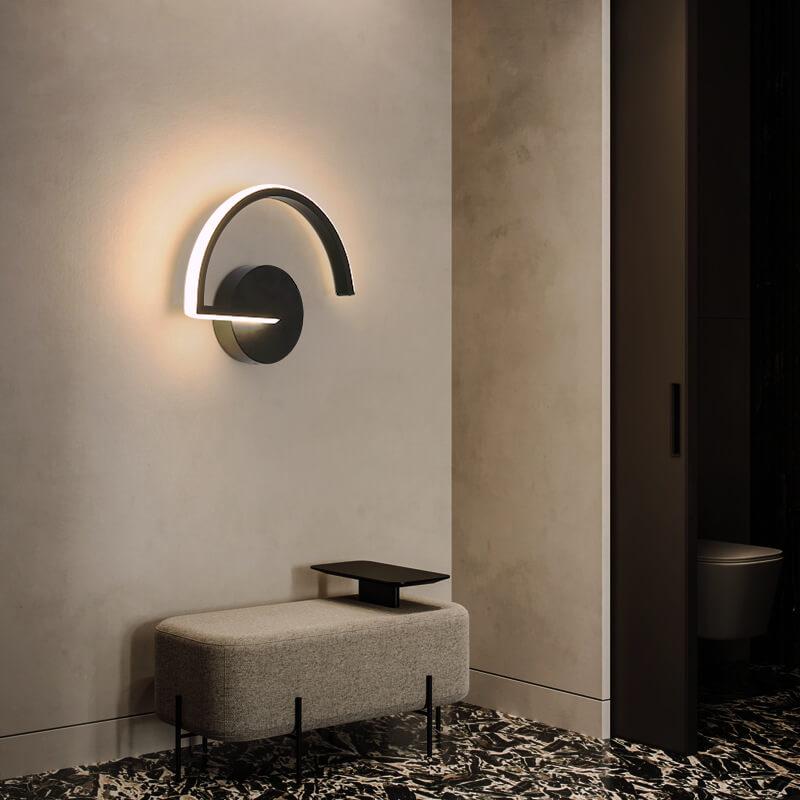LED Wall Light Arc Design | Aluminium Hardwired Fixture | Soft Halo Glow for Bedrooms, Hallways &amp; Living Rooms 7