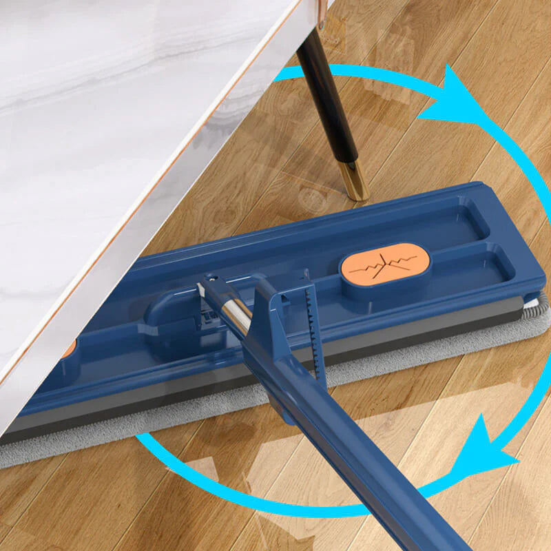 Hands-Free Mop Microfiber, 54-Inch Handle | Blue or White, 2/4/6 Pads | Self-Wringing, No Hands in Dirty Water 4