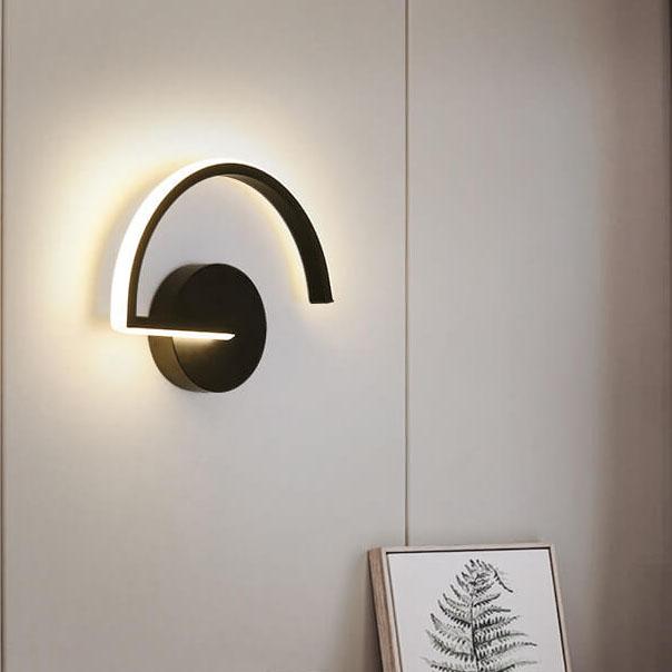 LED Wall Light Arc Design | Aluminium Hardwired Fixture | Soft Halo Glow for Bedrooms, Hallways &amp; Living Rooms 3