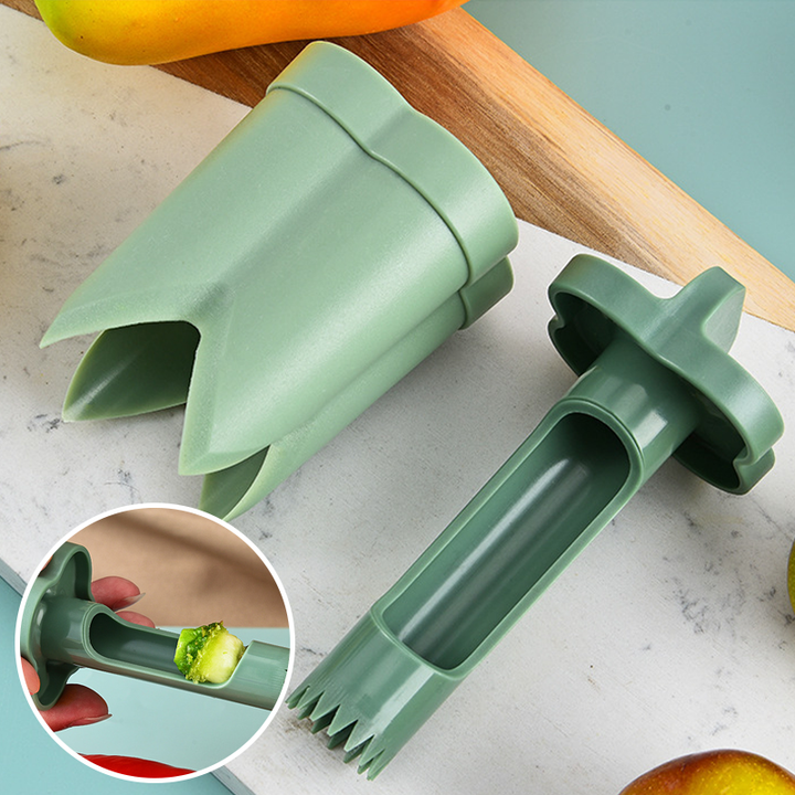 2-In-1 Fruit and Pepper Corer, ABS | Green, Two-Piece Snap Design | Removes Cores and Seeds Without Damaging the Flesh 9