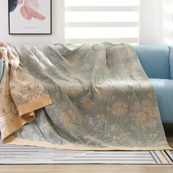 Floral Jacquard Blanket | Breathable All-Season Throw, 2 Sizes | 5 Colours, Machine Washable Bed, Sofa &amp; Lounge Cover 2