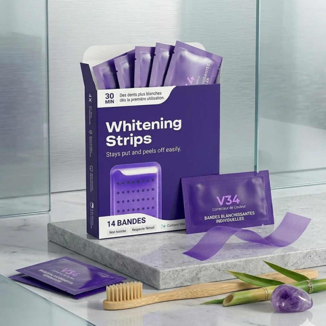 Teeth Whitening Strips | Gel Technology for Even Coverage | 30-Minute Results, Removes Stains, Gentle Formula, Easy Application 1