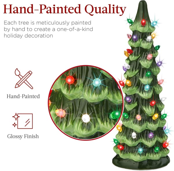 LED Christmas Tree Decoration Hand-Painted Tabletop with Glossy Finish 3