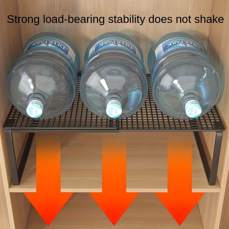 Adjustable Telescopic Shelf Insert 28-43cm, Metal | Black or White | Stackable Storage for Closets, Kitchens &amp; Offices 4