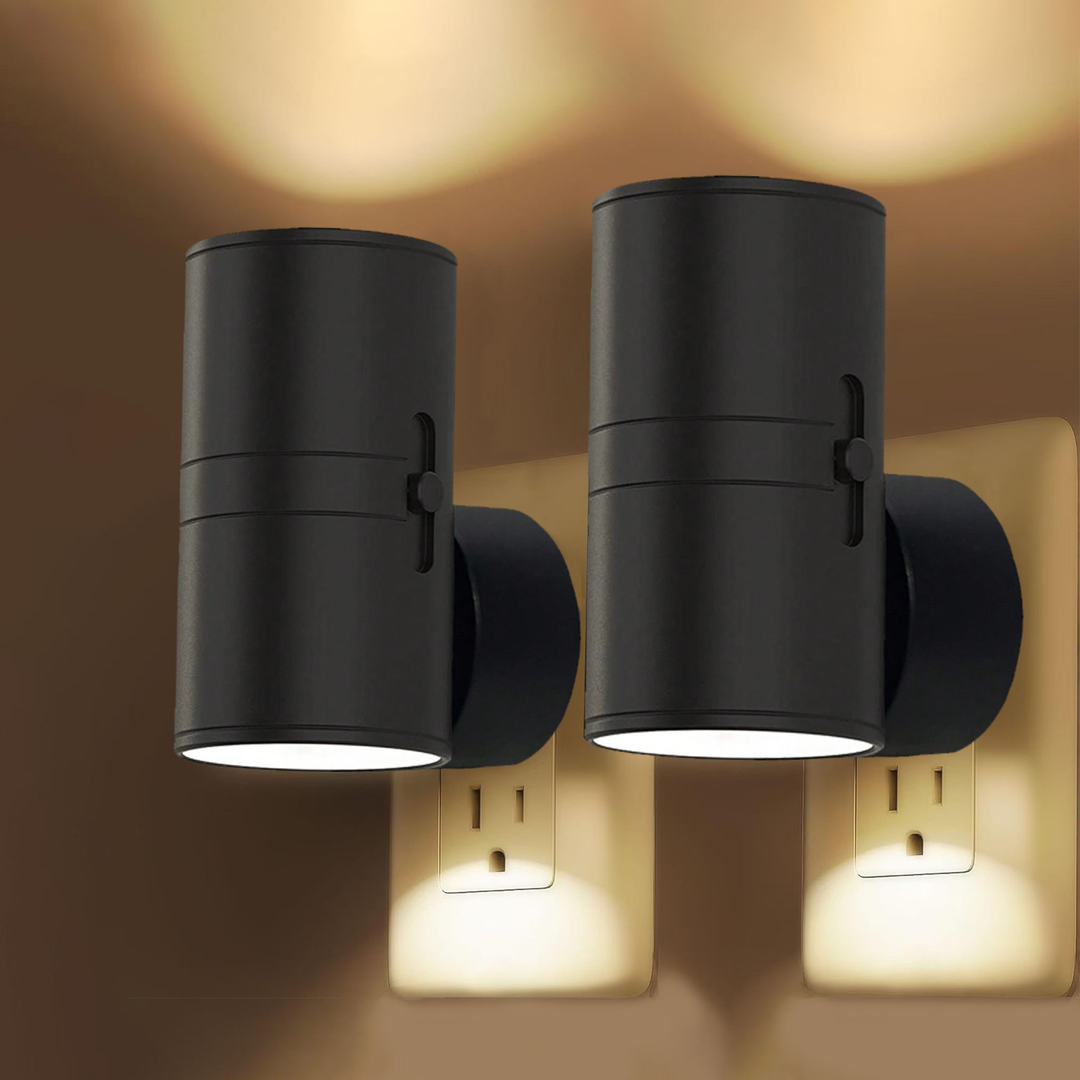 Plug-in LED Night Lamp ABS Plastic | Rotary Dial Dimmer, Warm White Glow | Compact Socket Light for Hallway, Bedroom, Bathroom 10