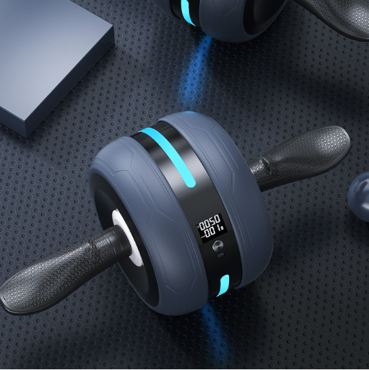 Auto-Rebound Ab Wheel Roller LED Rep Counter Non-Slip Core Trainer 8