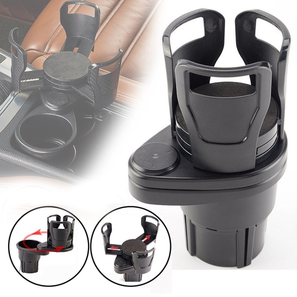 2 In 1 Car Cup Holder | Rotating Arms, Expanding Base