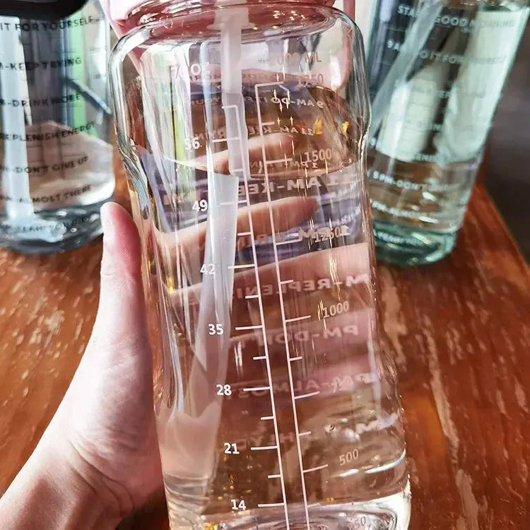 2-Liter Drinking Bottle | Straw With Hourly Time Markings