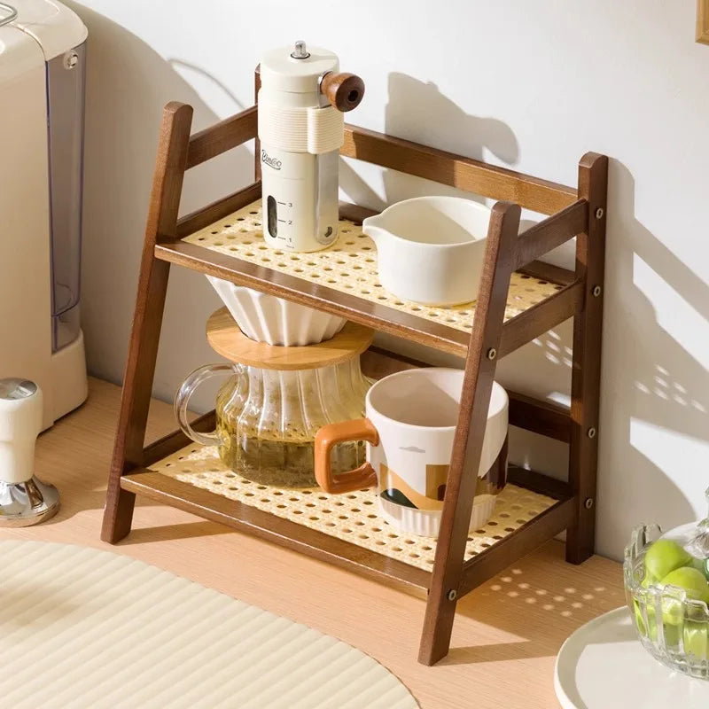 2-Tier Bamboo Kitchen Shelf | Countertop Storage Organiser