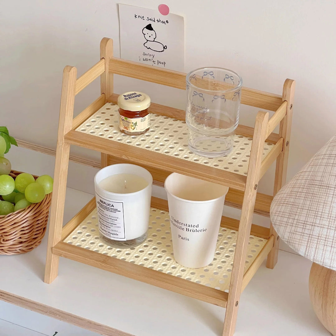 2-Tier Bamboo Kitchen Shelf | Countertop Storage Organiser