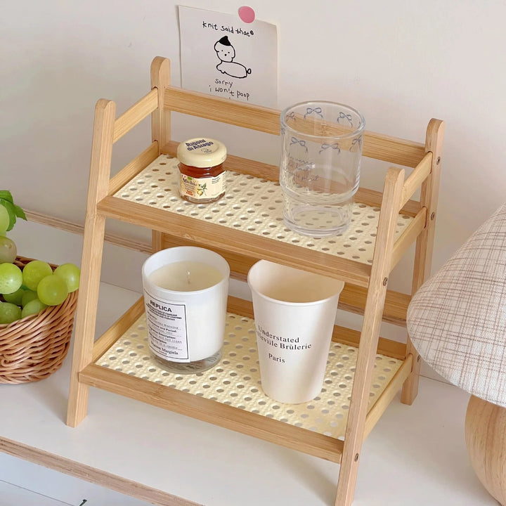 2-Tier Bamboo Kitchen Shelf | Countertop Storage Organiser