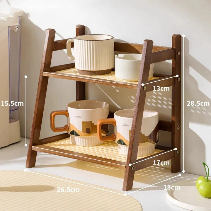 2-Tier Bamboo Kitchen Shelf | Countertop Storage Organiser