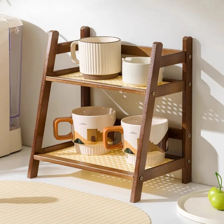 2-Tier Bamboo Kitchen Shelf | Countertop Storage Organiser