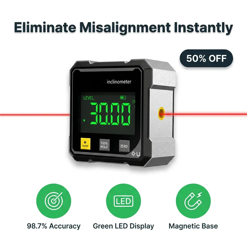 Digital Laser Level with Magnetic Base | 5.6 cm Compact Design | Hands-Free Laser Guided Precision for Cabinetry &amp; Tiling 1