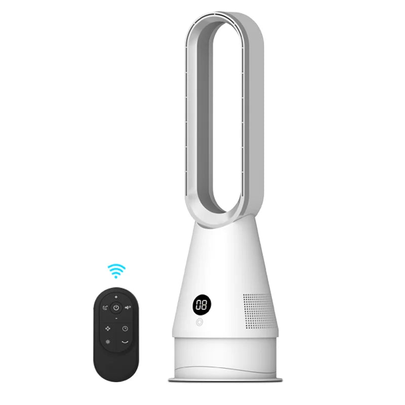 2-in-1 Bladeless Space Heater &amp; Fan | 80° Oscillation | Remote Control | Timer