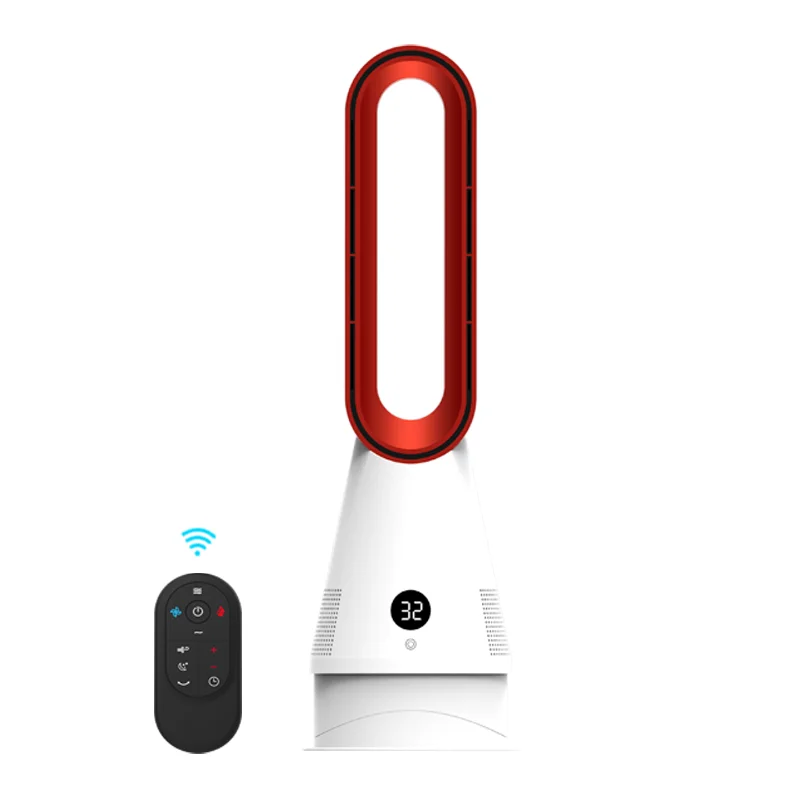 2-in-1 Bladeless Space Heater &amp; Fan | 80° Oscillation | Remote Control | Timer