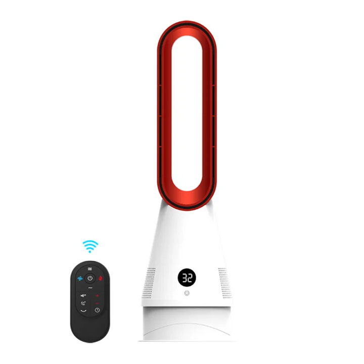 2-in-1 Bladeless Space Heater &amp; Fan | 80° Oscillation | Remote Control | Timer