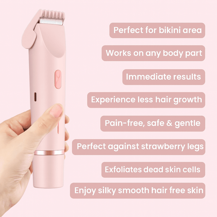 2-in-1 Electric Bikini and Body Trimmer | SilkSlick Waterproof Groomer