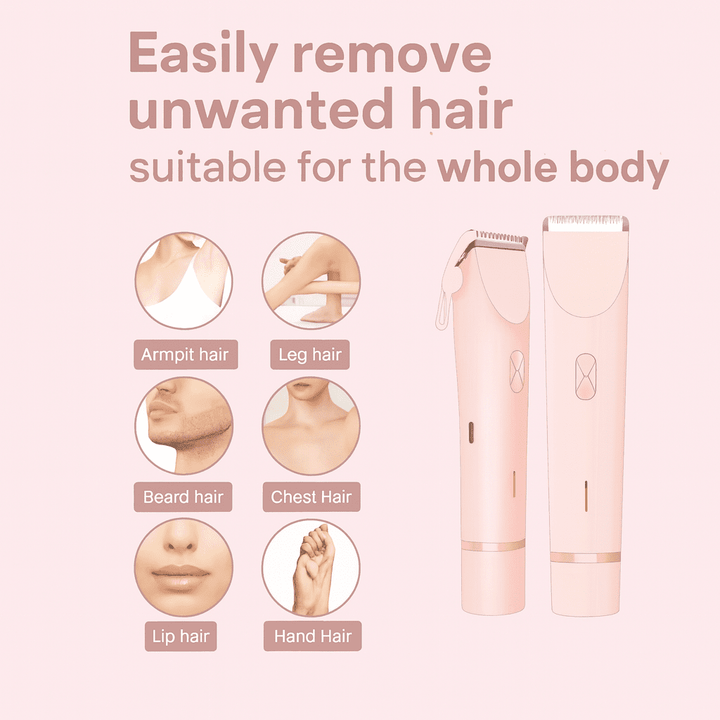2-in-1 Electric Bikini and Body Trimmer | SilkSlick Waterproof Groomer