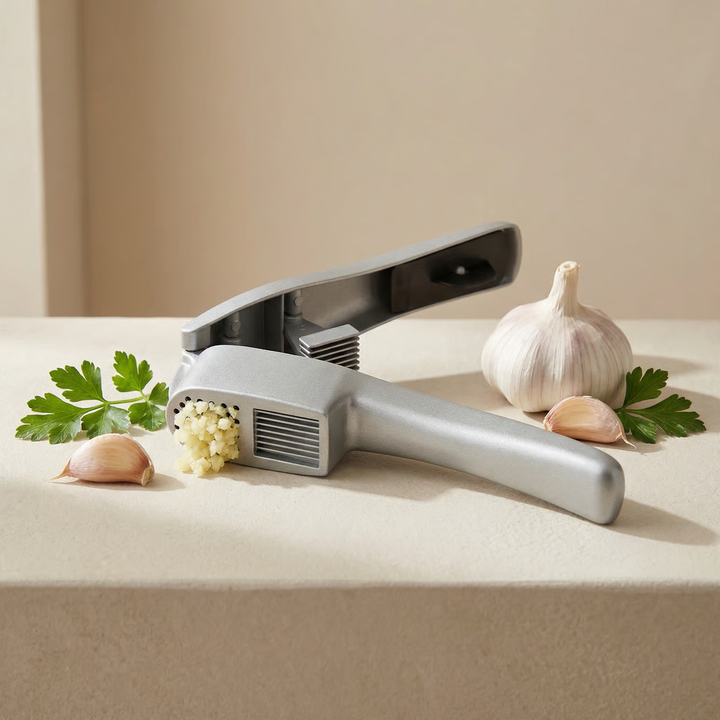 2-in-1 Garlic Press and Slicer – Aluminum Alloy Kitchen Tool for Garlic Preparation 1