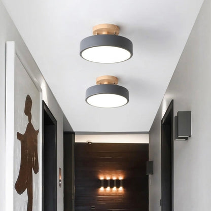 Wood LED Flush Mount Ceiling Light | Adjustable Colour Temperature | 3 Sizes | 12W & 18W