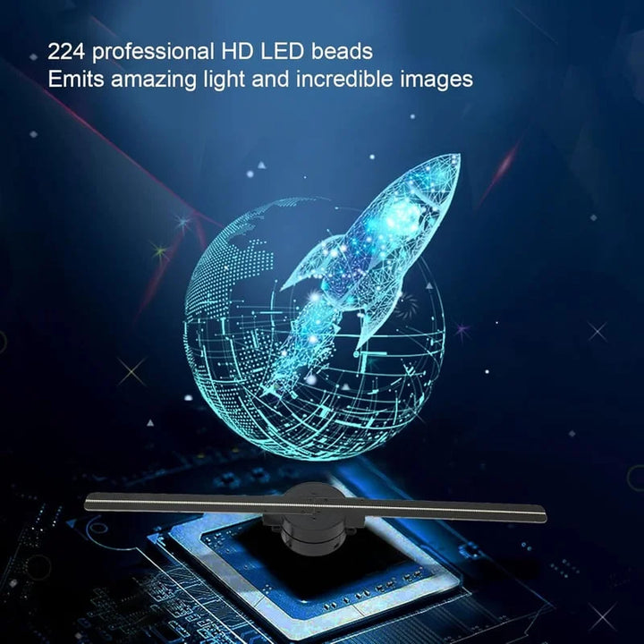 3D Hologram LED Fan Projector | Adjustable Brightness &amp; Angle Holographic Display | Multi-Sync for Advertising Displays 2