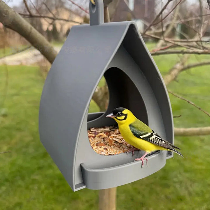 Hanging Bird Feeder Weatherproof Plastic Garden with Built-In Perch 4