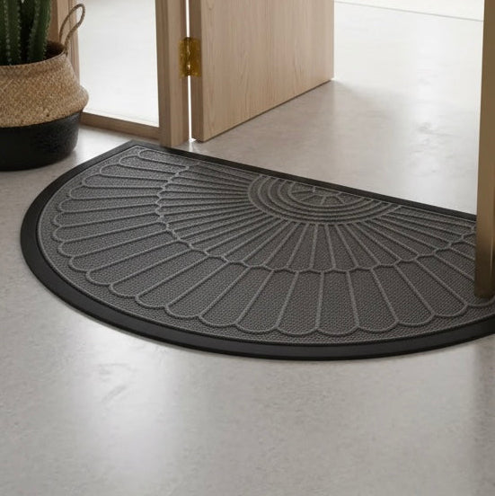 Half-Round Door Mat with Non-Slip Rubber Backing