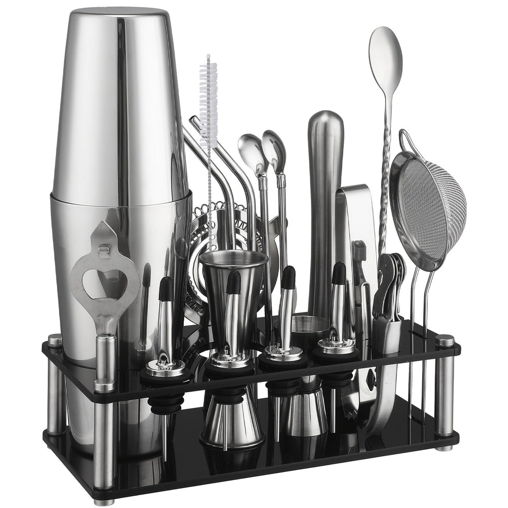 Cocktail Set Stainless Steel 20-Piece Dishwasher Safe with Boston Shaker 2