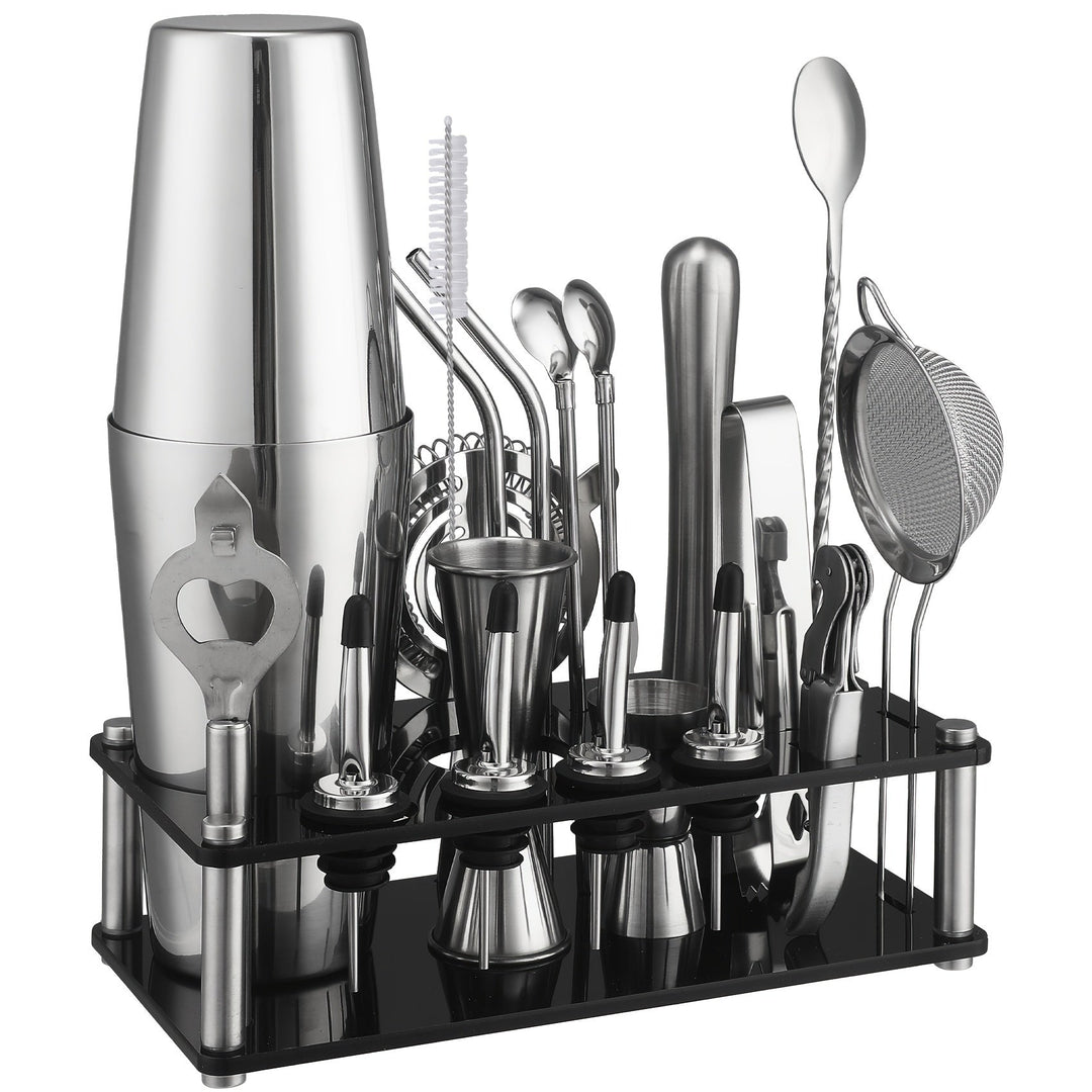 Cocktail Set Stainless Steel 20-Piece Dishwasher Safe with Boston Shaker 2