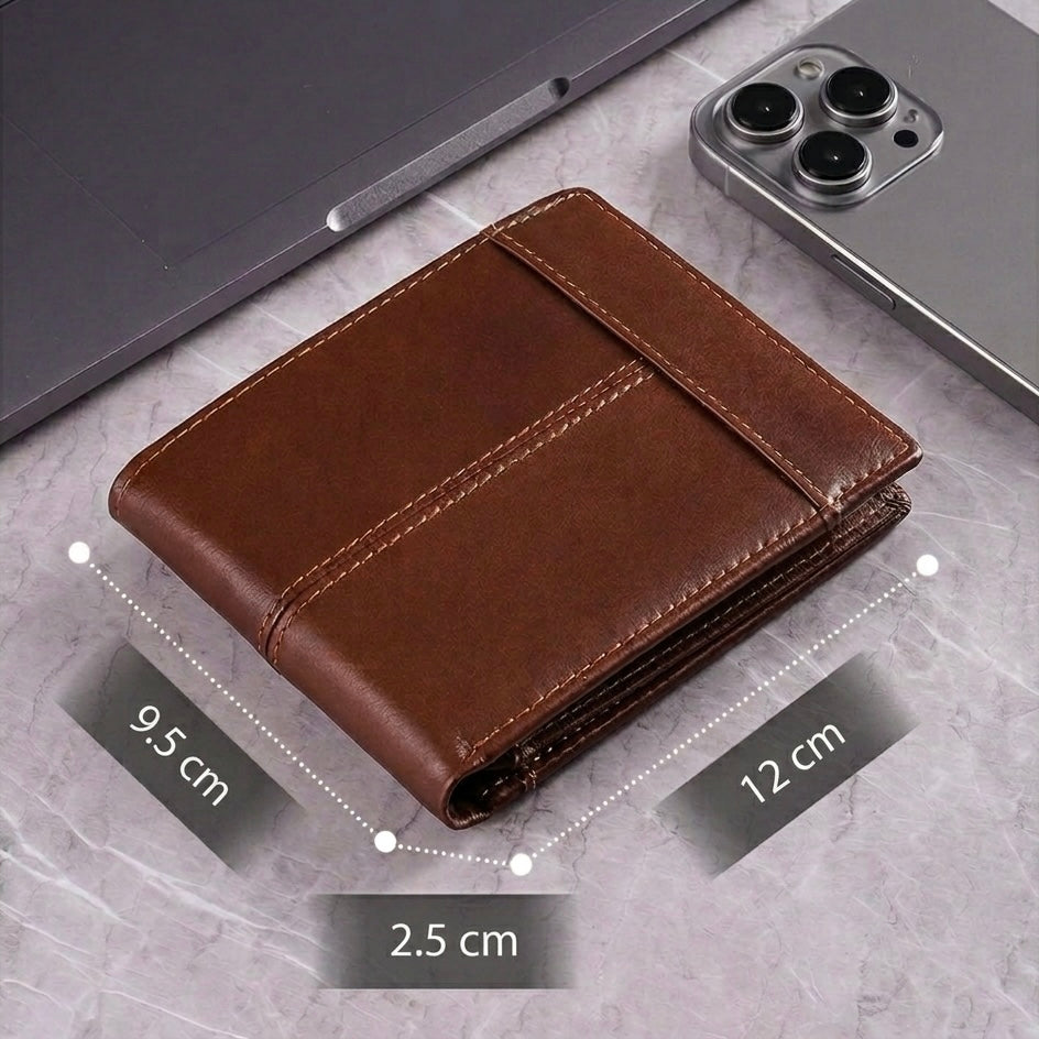 Men's Genuine Leather Bifold Wallet | RFID Blocking | 16 Card Slots | Slim Design