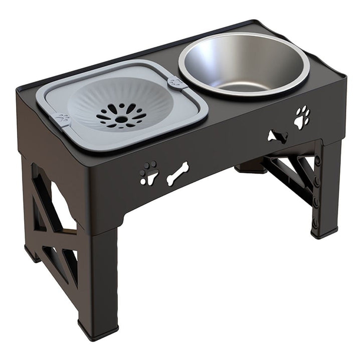 Raised Dog Feeder ABS &amp; Stainless Steel | 5-Level Adjustable Slow Feed Bowl | Non-Slip Base, Prevents Bloating &amp; Choking 5
