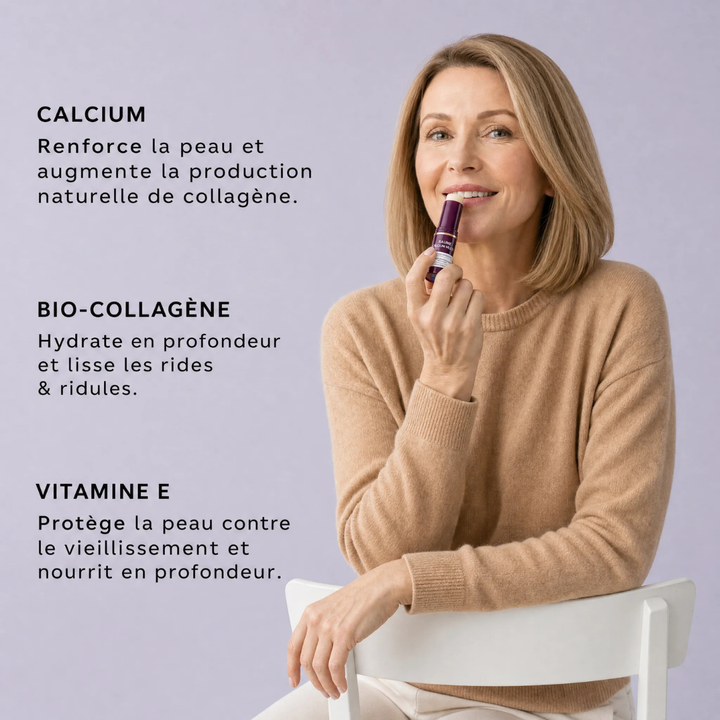 Anti-Age Balm Stick for Face &amp; Lips | Calcium &amp; Bio-Collagen Formula | Hydrates, Plumps and Smooths Fine Lines Daily 4