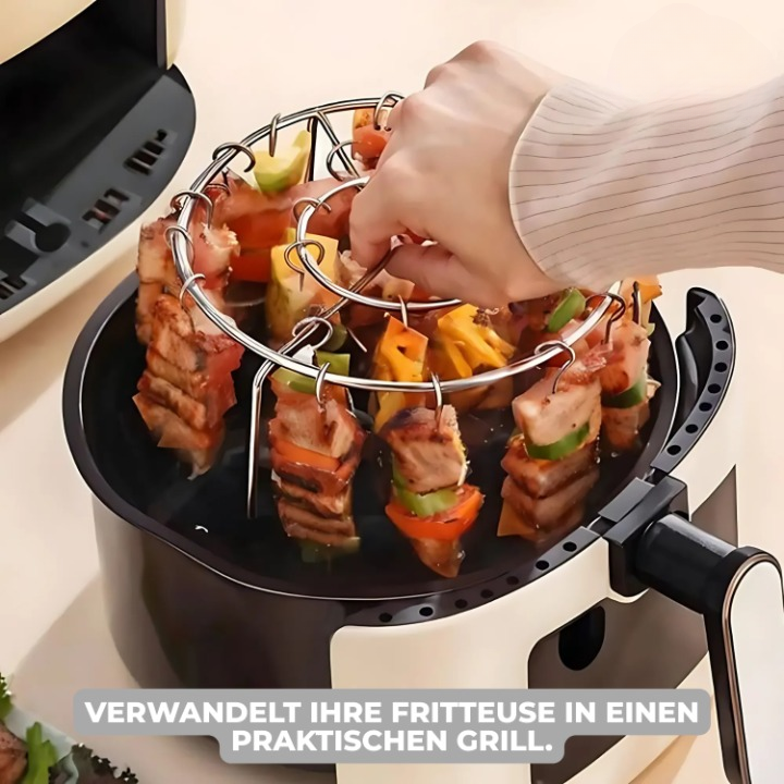 Spießaufsatz für Heißluftfritteusen – Indoor-Grillen Leicht Gemacht - Zorenza