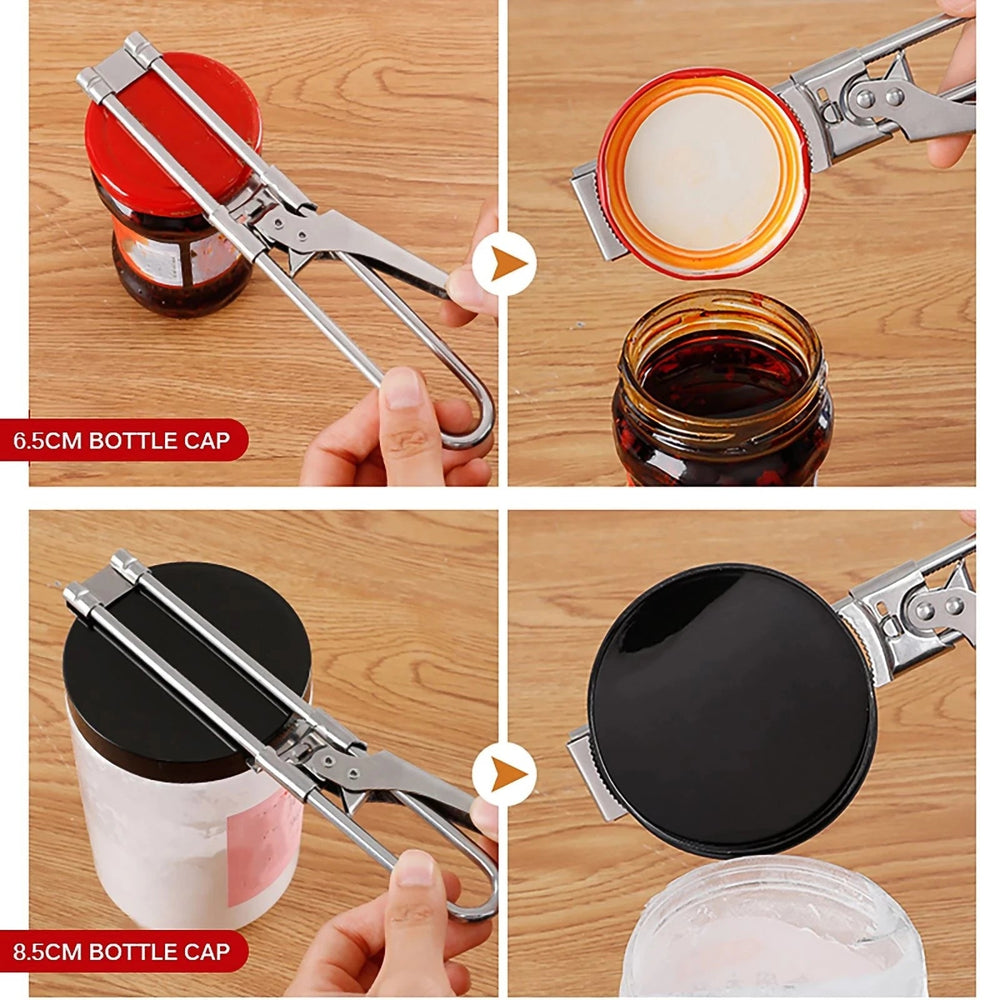 Adjustable Jar Opener Stainless Steel | Lever Action, Non-Slip Grip | Multi-Purpose Tool for Jars, Bottles, Containers 2