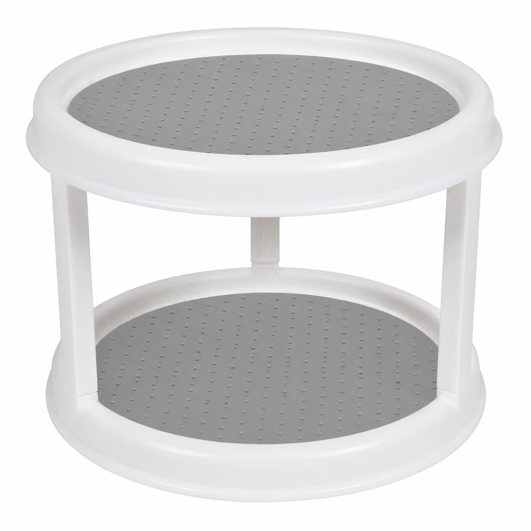 2 Tier Rotating Spice Rack Organizer 360 Degree Kitchen Storage 3