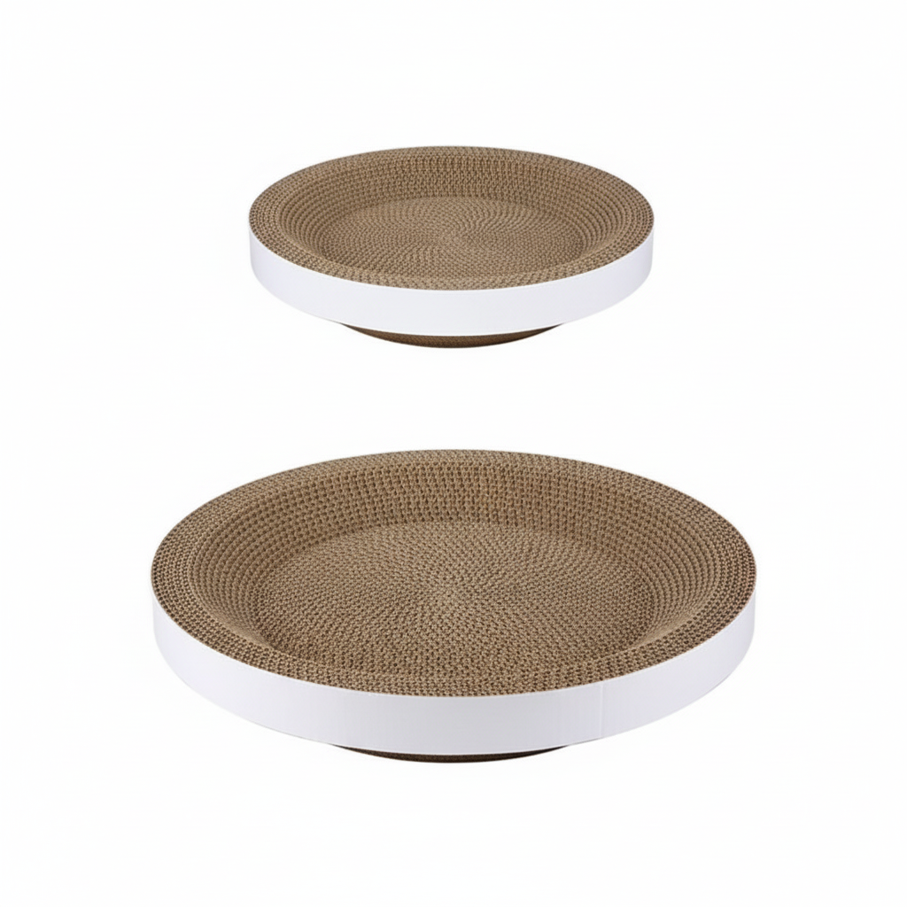 Cardboard Cat Scratcher Bed | Round Lounge Design for Claw Care | Protects Furniture and Doubles as Pet Lounger 3