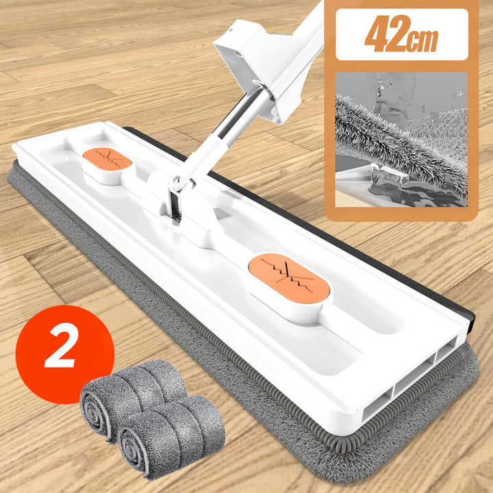 Hands-Free Mop Microfiber, 54-Inch Handle | Blue or White, 2/4/6 Pads | Self-Wringing, No Hands in Dirty Water 17