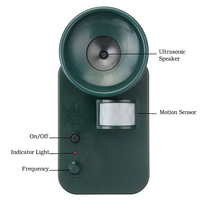 Ultrasonic Animal Repeller Cordless | Motion Sensor, Adjustable Frequency, 5000 Sq Ft Range | Weatherproof Outdoor Use 6