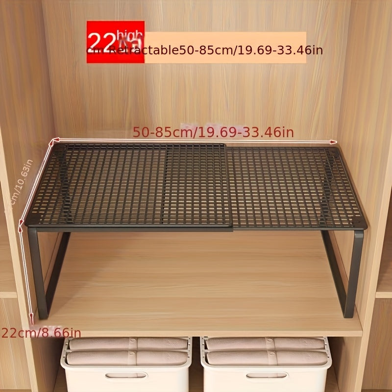 Adjustable Telescopic Shelf Insert 28-43cm, Metal | Black or White | Stackable Storage for Closets, Kitchens &amp; Offices 7