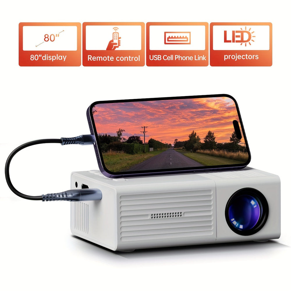 Mini Projector 3000 Lumens | 30 to 100 Inch Projection Screen | Lightweight Portable Design for Home and Outdoor Movie Nights 2