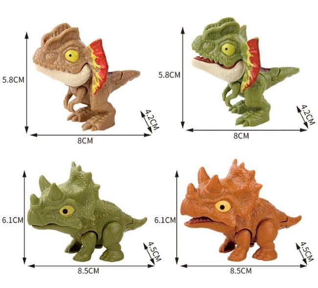 Dinosaur Toy Finger Puppet Bite-Ready Rounded Edges with Movable Tail 4