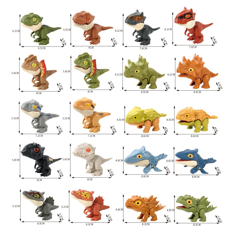 Dinosaur Toy Finger Puppet Bite-Ready Rounded Edges with Movable Tail 6
